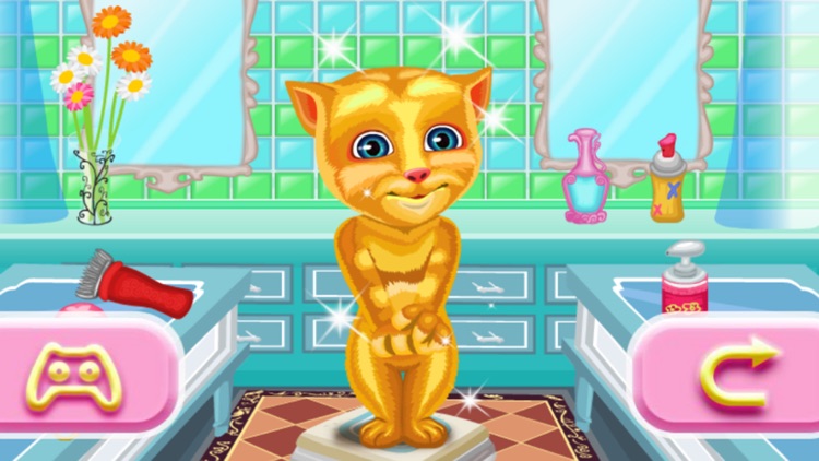 猫猫修理毛发洗澡游戏 之 金杰猫
