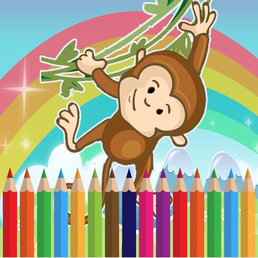 Monkey Coloring For Kids learning First Edition iOS App