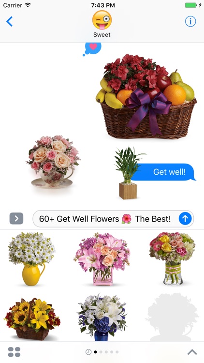 Get Well Flowers Sticker - Flower Bouquet