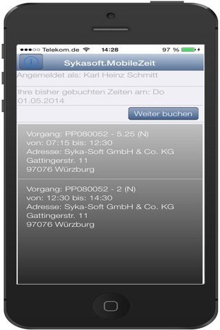 iSykasoftCloudZeiterfassung screenshot 3