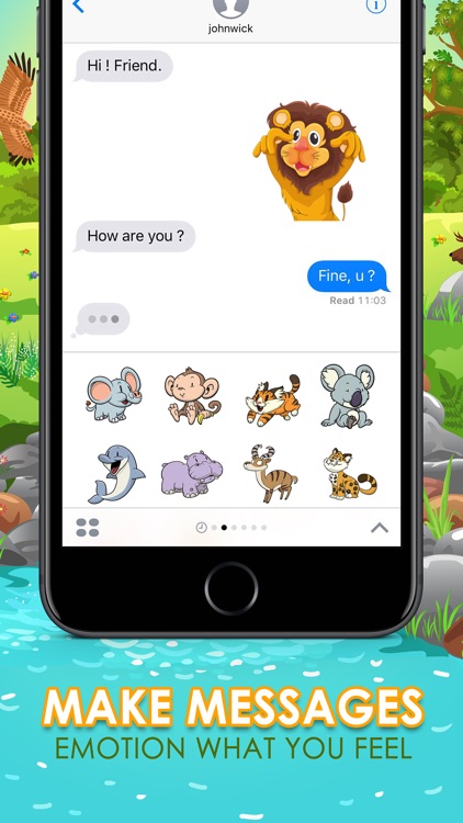 Emoji Sticker Keyboard in The Zoo Themes ChatStick