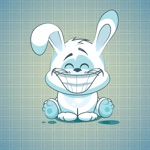 Sticker Me Funny White Bunny