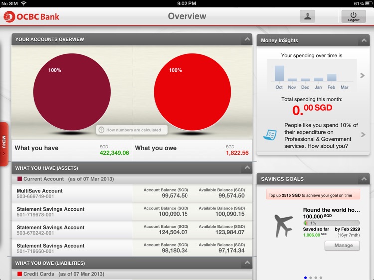 OCBC SG MobileBanking for iPad