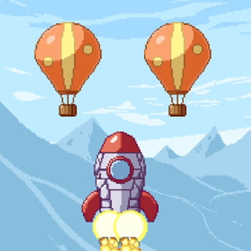 Takeoff rocket-red up icon