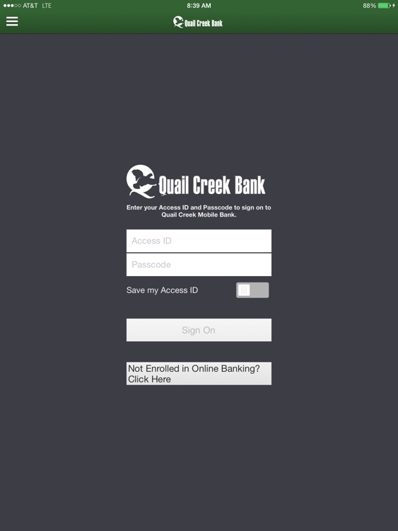Quail Creek Bank for iPad