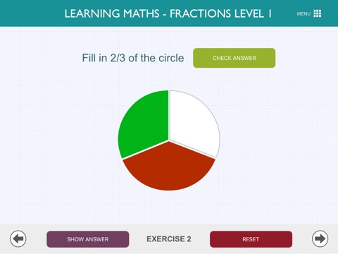 Learning Maths - Fractions Level 1 screenshot 3