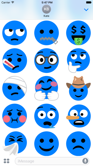 Bluemoji - Blue emoji faces stickers(圖3)-速報App