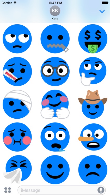 Bluemoji - Blue emoji faces stickers