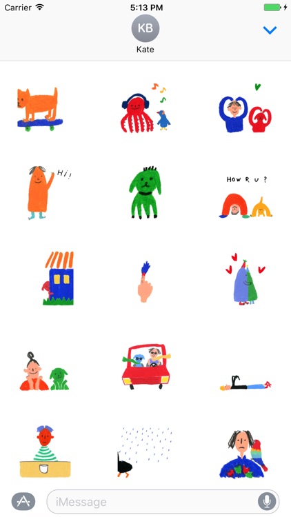 Animated Kid Drawing Stickers