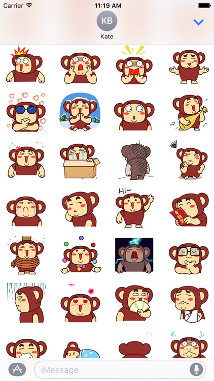 Funny gorilla animated emojis - Fx Sticker