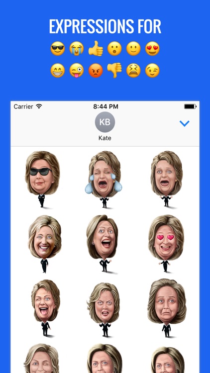 Caricature Sticker Pack of Hillary Clinton