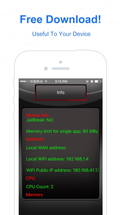 PhoneSmart- manager Ur Disk,Memory,Wifi testing screenshot-3