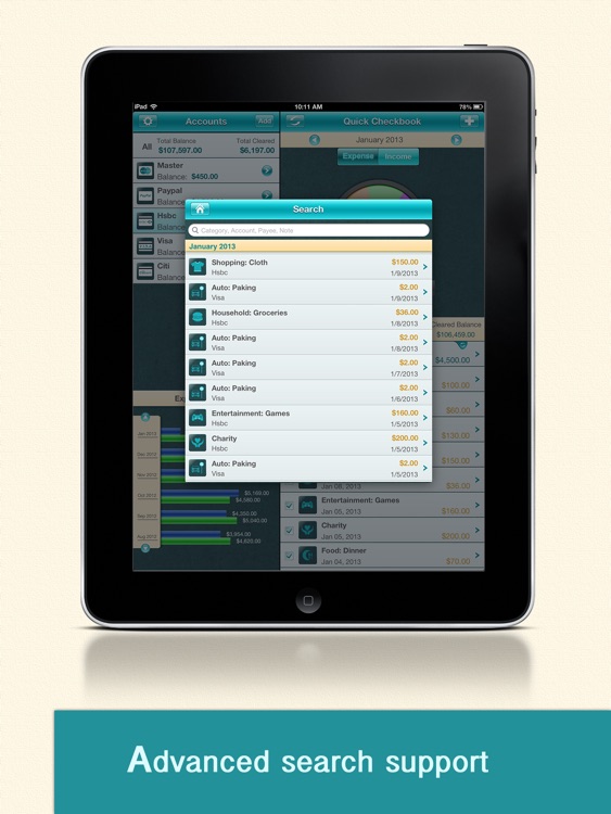 Quick Checkbook for iPad - Check Register & Ledger screenshot-3
