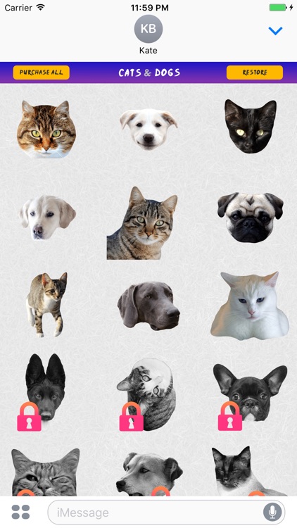 Cats and Dogs Stickers for Messages