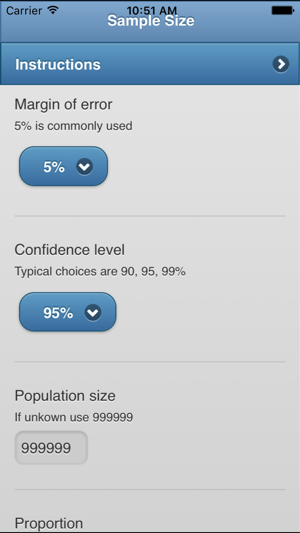 Sample Size Calculator App