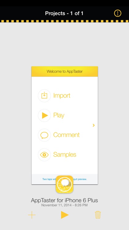 AppTaster: play prototypes