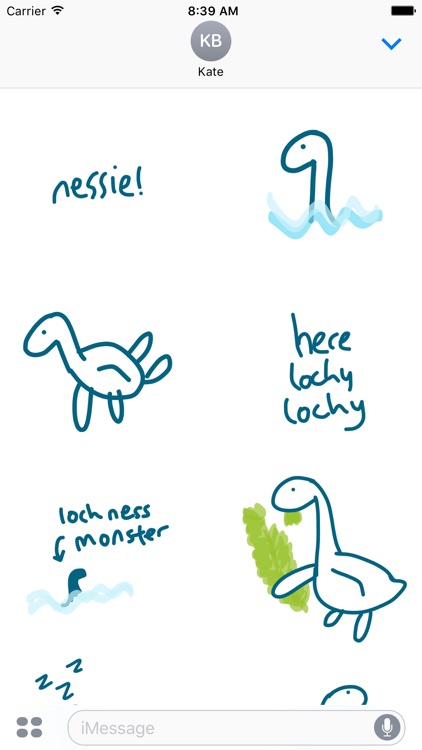 Loch Ness sticker pack, dino stickers for iMessage