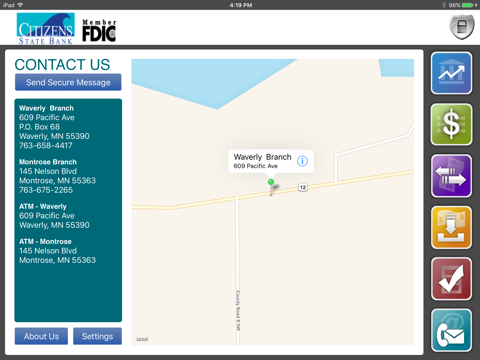 Bank Waverly Mobile for iPad screenshot 3