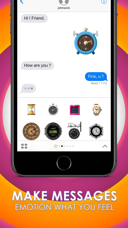 Clock Emoji icon Sticker Keyboard Themes ChatStick