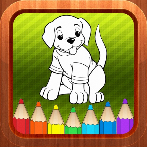 Puppy Dog Kids Coloring Books Page - Learning Game for Toddlers