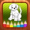 Puppy Dog Kids Coloring Books Page - Learning Game for Toddlers