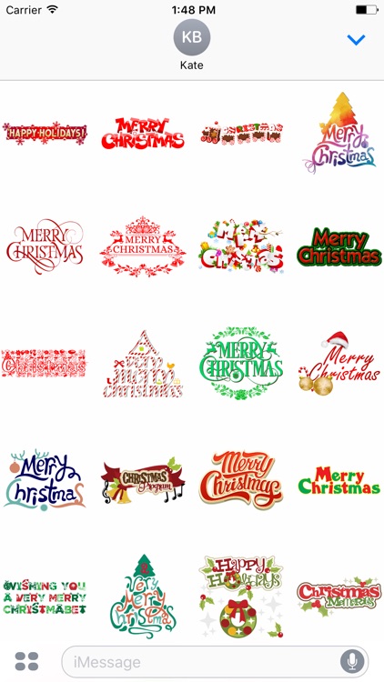 Merry Christmas Wish Typography Stickers