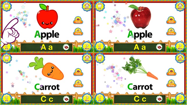 ABC Fruits Vegetables Flashcards Full