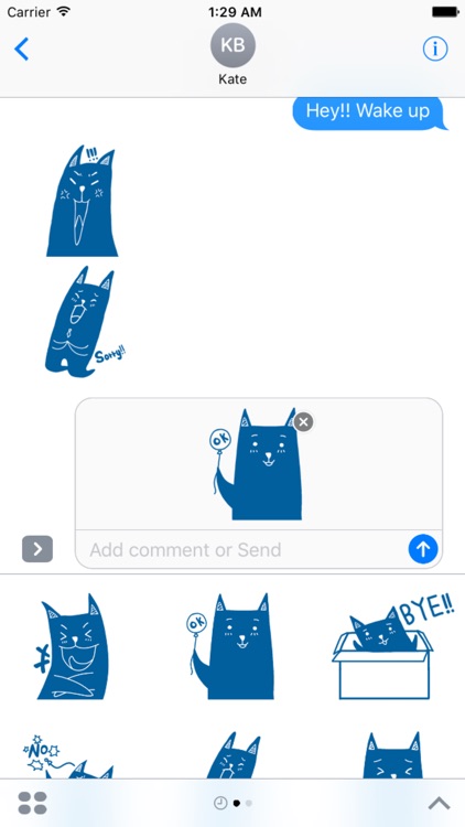 Blue Cat Stickers