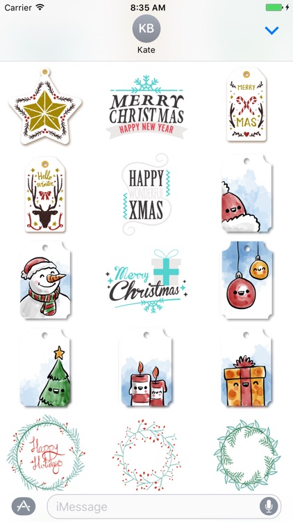 Merry Christmas label pack - Fx Sticker