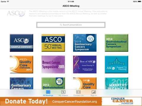 ASCO iMeeting screenshot 2