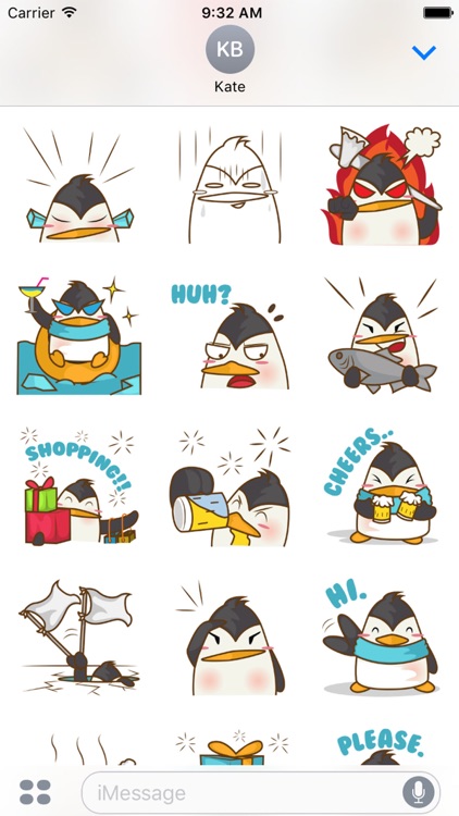 Lulu, the funny penguin for iMessage Sticker