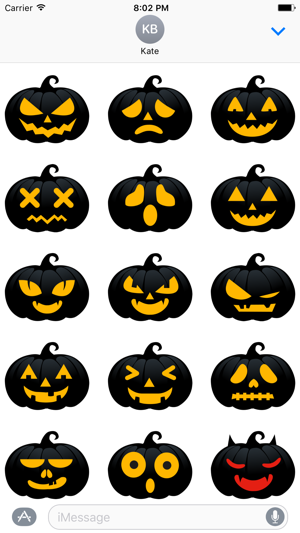 Black Pumpkin Halloween Sticker for iMessage(圖2)-速報App