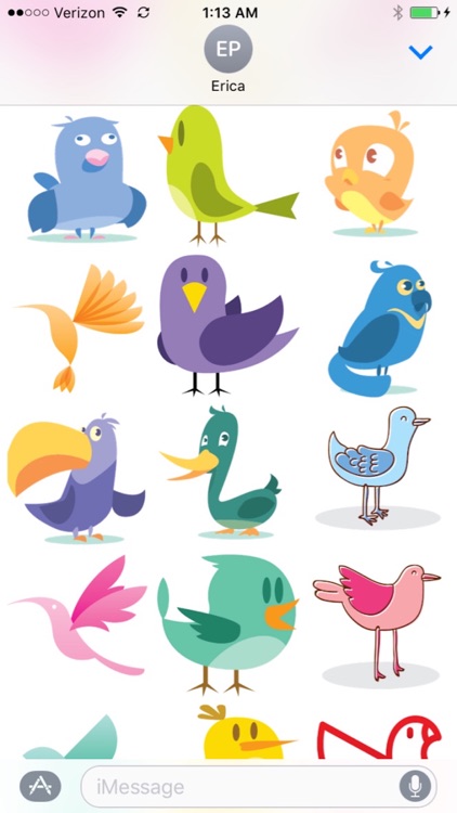 Bird stickers for iMessages