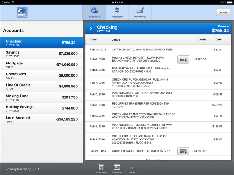 TVA Community Credit Union Mobile for iPad