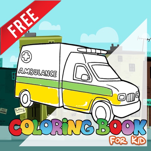 Coloring Family friendly Car Ambulance Kids Game Icon