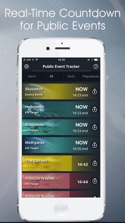 Public Events Tracker - companion app for Destiny