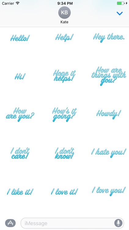 Expressions Blue Stickers for iMessage