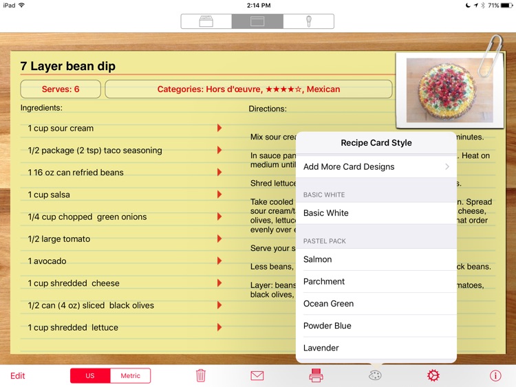 Recipe Manager with Serving Sizer