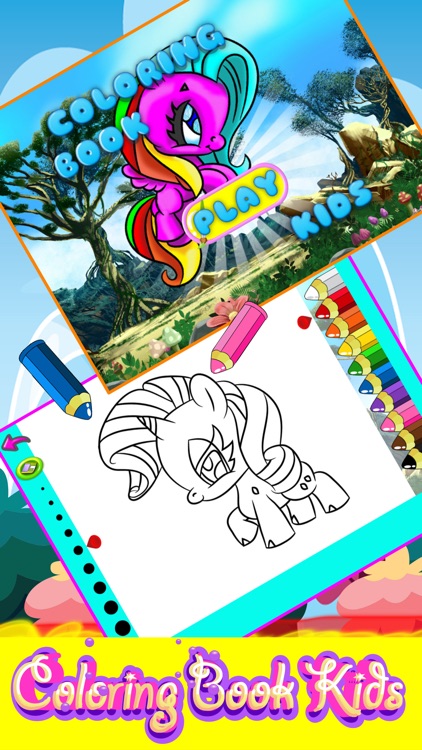 Little Unicorn and Pony Coloring Books Kids Games