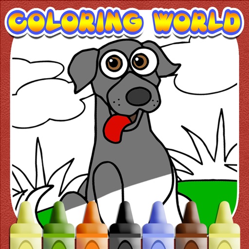 Coloring World: Dog Edition! - My Amazing Doggy Friends Studio Crayon Book iOS App