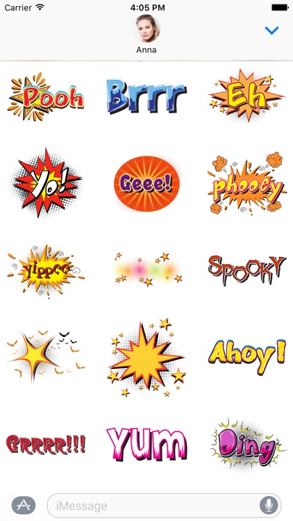 Comic book Greetings: Color chat bubble stickers