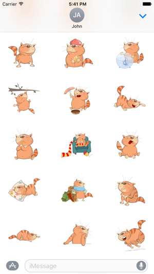 Lazy Cartoon Kitty Sticker Pack(圖1)-速報App