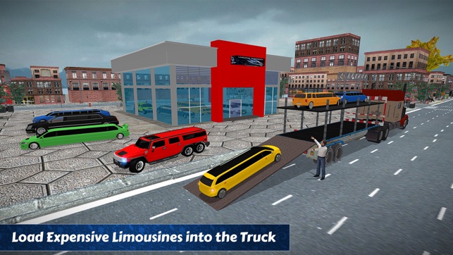 Limo Car Transporter Trailer Truck 3D