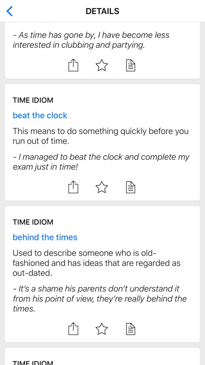 Time & Body idioms