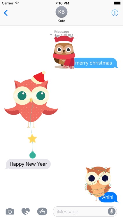 Cute Christmas Owls - Fx Sticker