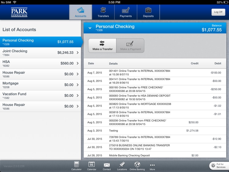 Park National Bank for iPad