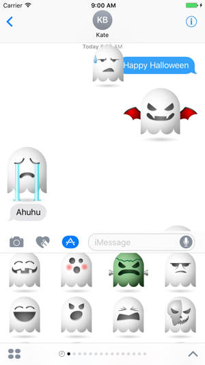 Happy Ghost emojis for Halloween - Fx Sticker(圖1)-速報App