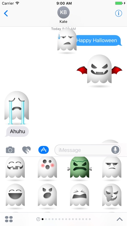 Happy Ghost emojis for Halloween - Fx Sticker