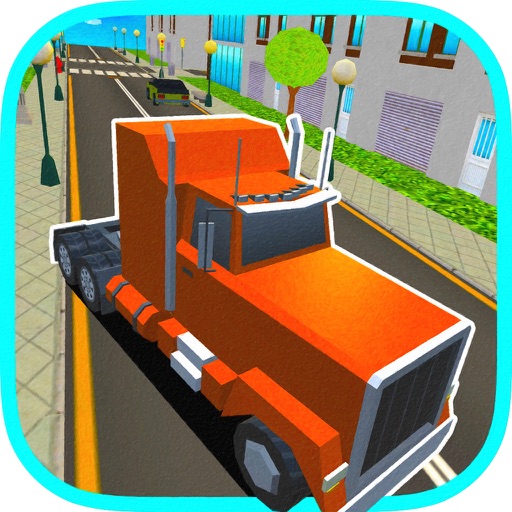 Blocky Cargo Transporter Truck-Craft Pro icon