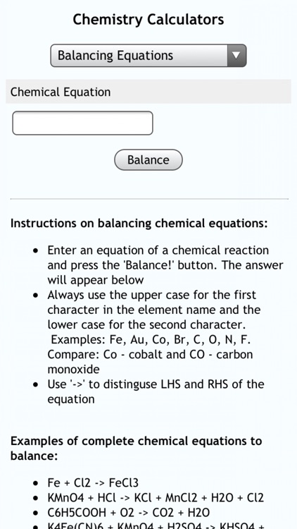 Chemistry Calcs
